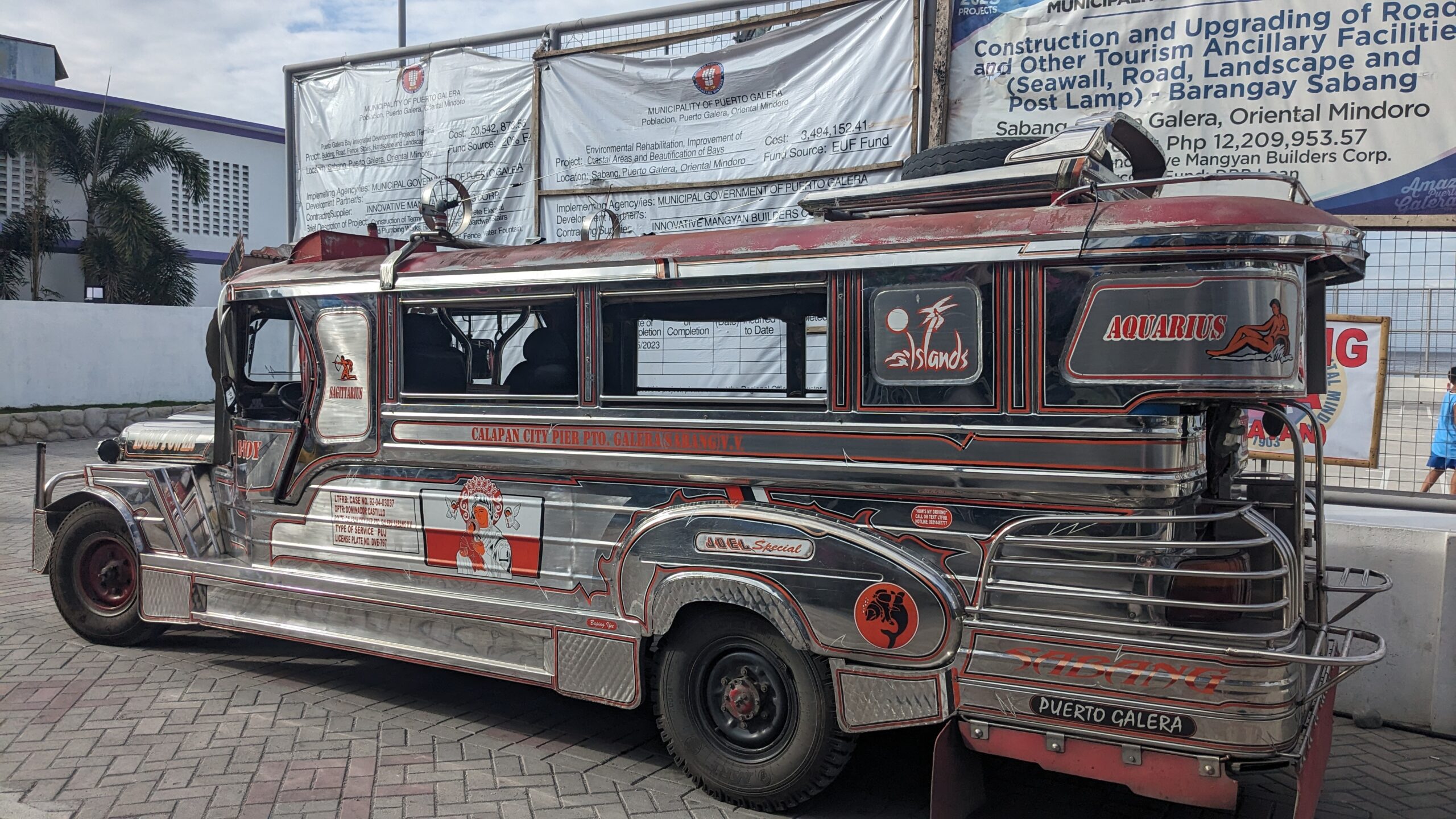 Tricycle, Jeepney, Bus, Van, Tricycle, Ferry, Tricycle- Sabang to Coron