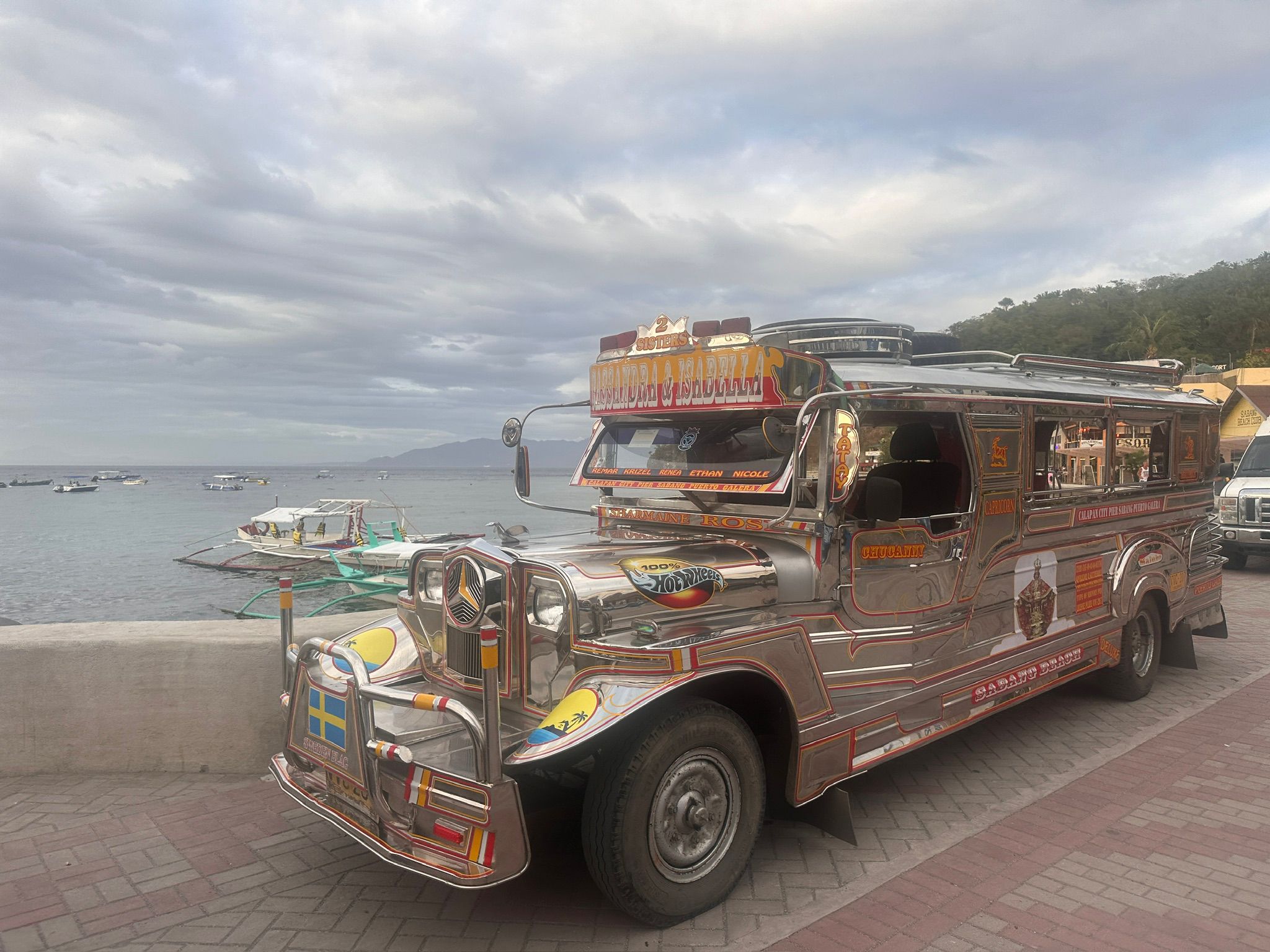 Tricycle, Jeepney, Bus, Van, Tricycle, Ferry, Tricycle- Sabang to Coron